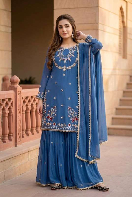  RICH MOTI HANDWORK SHARARA DRESS WEDDING TYPE HEAVY INDIAN TRADITIONAL DEALER ST 252